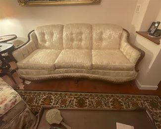 Stuffed Rosewood trimmed French Style Sofa