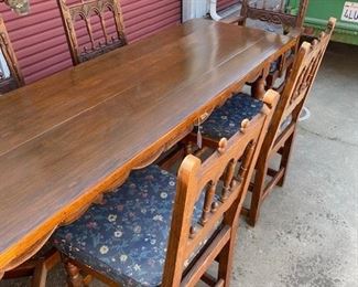 Farm Table Set with Six Chairs, get a new outlook with this blast from the past for your holiday gatherings