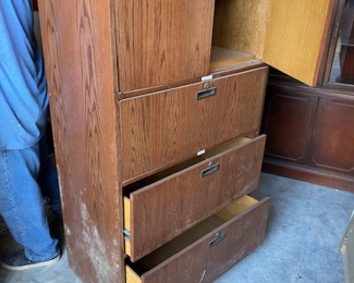 Oak file cabinet for letter or legal files
