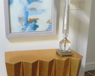 Uttermost art, Uttermost crystal lamp, Everly Quinn console table