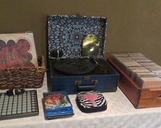 CDs, turntable