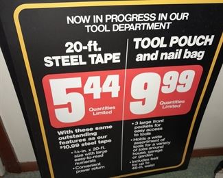 ORIGINAL & UNUSED Sears Department Store Advertising Sign From The Paramus Park Mall (Paramus, NJ) Location