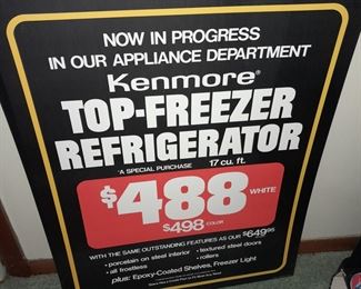 ORIGINAL & UNUSED Sears Department Store Advertising Sign From The Paramus Park Mall (Paramus, NJ) Location