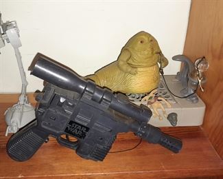 Vintage Star Wars Han Solo Laser Pistol & Return Of The Jedi Jabba The Hutt Action Playset