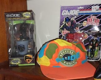 G.I.Joe Cobra Toothbrush Holder & Vintage G.I.Joe Special Force Hat