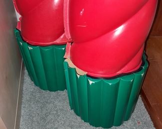 SUPER RARE Vintage Christmas Candle Blow Mold Wall Plaques W/ Original Box (From The Sears Paramus Park Mall (Paramus, NJ) Location)