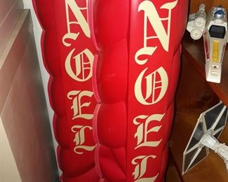 SUPER RARE Vintage Christmas Candle Blow Mold Wall Plaques W/ Original Box (From The Sears Paramus Park Mall (Paramus, NJ) Location)