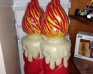 SUPER RARE Vintage Christmas Candle Blow Mold Wall Plaques W/ Original Box (From The Sears Paramus Park Mall (Paramus, NJ) Location)