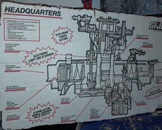 Vintage G.I.Joe Headquaters W/ Box Panel & Instructions