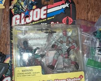 Vintage G.I.Joe Snake Eyes Vs. Storm Shadow Figures In Package
