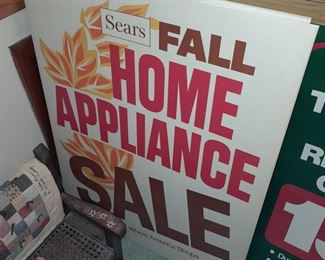 ORIGINAL & UNUSED Sears Department Store Advertising Sign From The Paramus Park Mall (Paramus, NJ) Location