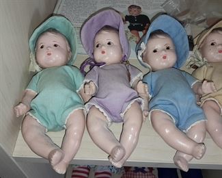 BEAUTIFUL Madame Alexander Dionne Quintuplets Composition Doll Set W/ Magazine Article
