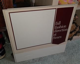 ORIGINAL & UNUSED Sears Department Store Advertising Sign From The Paramus Park Mall (Paramus, NJ) Location