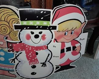 Vintage Oversized Christmas Cardboard Cutout Characters