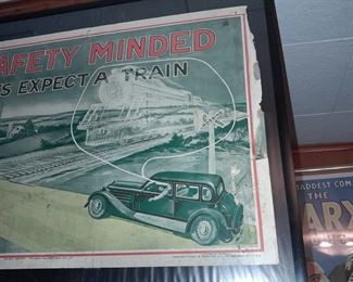 ORIGINAL 1935 Traffic Safety Poster ("Be Safety Minded, Always Expect A Train")