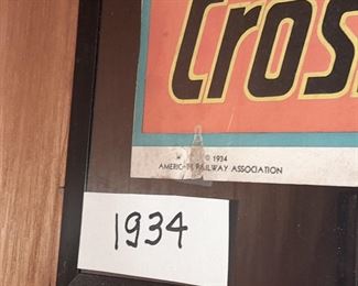 ORIGINAL 1934 Traffic Safety Poster ("Do You Look Listen At Every Crossing?")