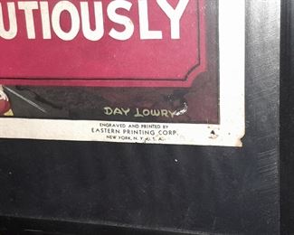 ORIGINAL 1940 Traffic Safety Poster ("Hold It! Train's Coming")