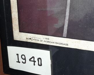 ORIGINAL 1940 Traffic Safety Poster ("Hold It! Train's Coming")