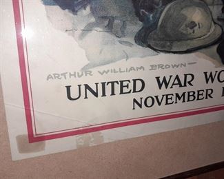 ORIGINAL Military Poster (YMCA For Your Boy United War Work Campaign, November 11-18, 1918)