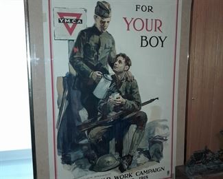 ORIGINAL Military Poster (YMCA For Your Boy United War Work Campaign, November 11-18, 1918)