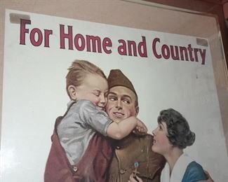 ORIGINAL Military Poster (For Home And Country, Victory Liberty Loan)