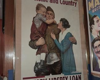 ORIGINAL Military Poster (For Home And Country, Victory Liberty Loan)