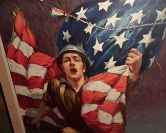 ORIGINAL Military Poster (Over The Top For You, Buy U.S. Gov't Bonds, Third Liberty Loan)