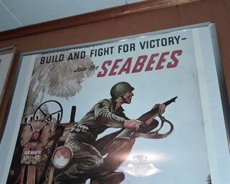 ORIGINAL Military Poster (Join The Seabees)