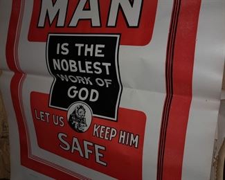 ORIGINAL Traffic Safety Posters ("Man Is The Noblest Work Of God, Let Us Keep Him Safe.")