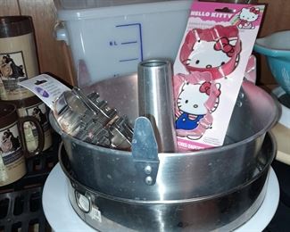 Stainless Steel Cake Pans W/ Hello Kitty Cookie Cutters