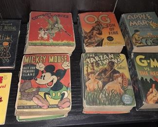 Assorted Antique Mini Books (Mickey Mouse, Tarzan, Etc.)