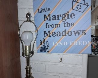 Wall Art & Brass Lamp