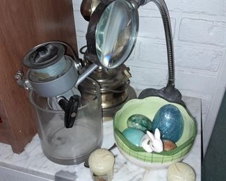 Brass Lamp & Table Magnifier