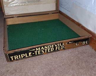 Antique Mandeville & King Co. Superior Flower Seeds Advertising Wooden Box (Rochester, NY)