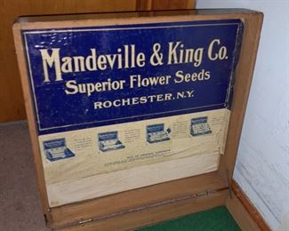 Antique Mandeville & King Co. Superior Flower Seeds Advertising Wooden Box (Rochester, NY)