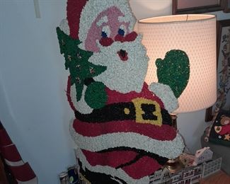 HUGE Vintage Popcorn Santa Christmas Decoration
