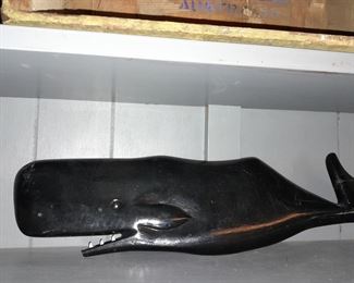 Hanging Carved Wooden Whale