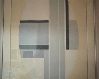 Ilya Bolotowsky (1907-1981) , Oval, Grey and White, 1966, Screen print in colors (D)