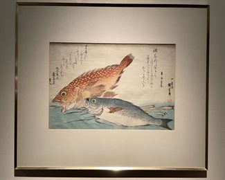 Utagawa Hiroshige, Scorpion Fish, Isaki and Ginger