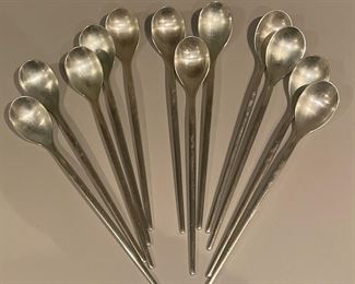 12 Anton Michelsen Sterling Tulip Desert/Soup Oval Spoon