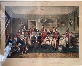 Bachelor’s Hall Dinner Scene Antique Print