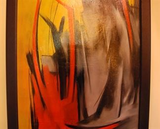 Mid century modern painting by Colorado artist Watson Bidwell