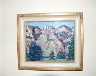 Vintage Colorado Mountain Scene Painting