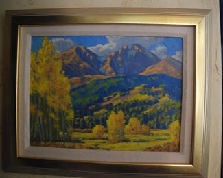 Mid Century Modern Colorado Artist Paul Smith Mountain Scene
