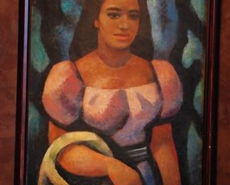 Vintage Colorado Art ,Hugh Weller, Peach Picker, c. 1940