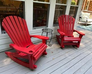 Handmade in the mountains of North Carolina pair of Annaron deck rockers
Heavy 