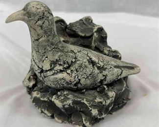 Shapes Of Clay Art By Stan Handmade Seagull Bird Nest Mt St Helens Ash Sculpture