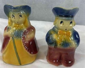Vintage 1940s Shawnee USA Pitchers Little Bo Peep  Little Boy Blue Pair