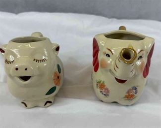 Vintage Shawnee Pottery Cream Pitcher Elephant Smiley Pig Pitcher