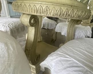 Heavy wood and glass dining or breakfast set.  Comes with SIX chairs.  Excellent 